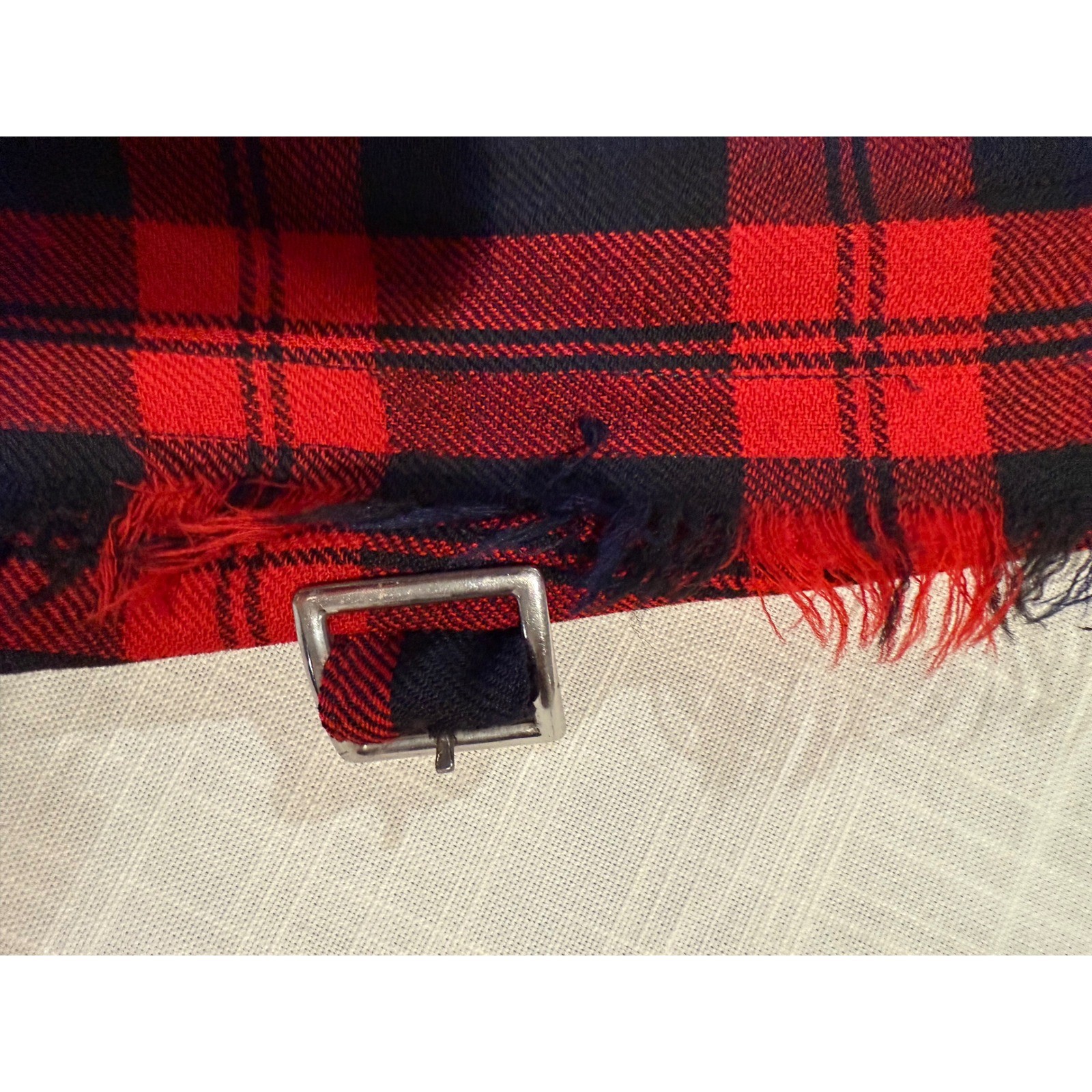 Vintage Abercrombie & Fitch Florence Walsh Plaid Fringe Kilt Skort Red