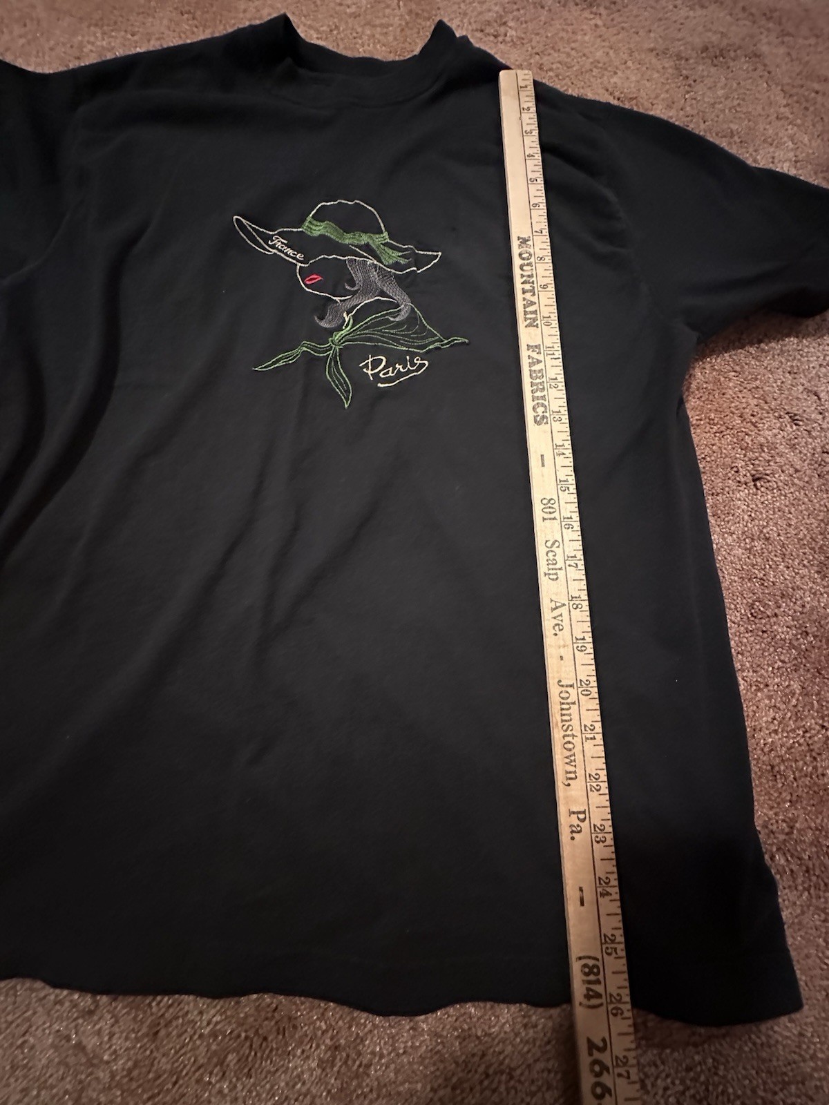 Vintage Paris France Tee, Late 90’s, Embroidered, Women’s, Size Large