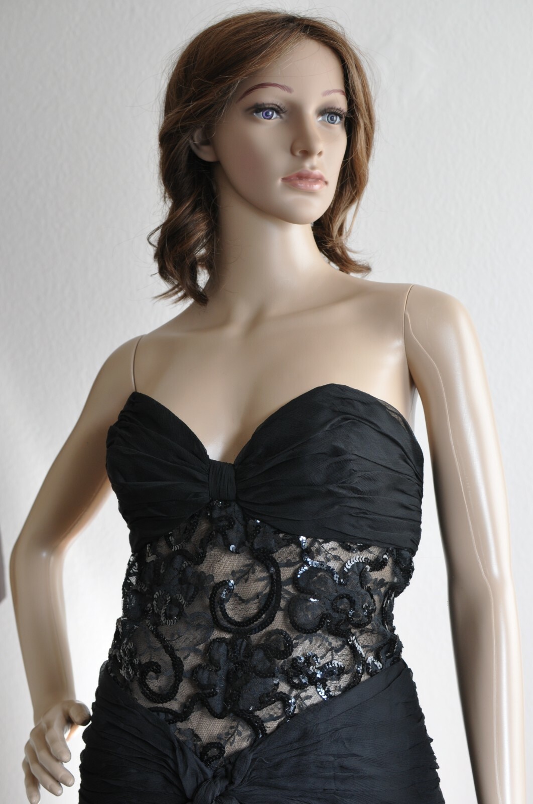 Bellville Sassoon Mullany Evening Party Cocktail Dress Silk Lace Vintage 90s 38