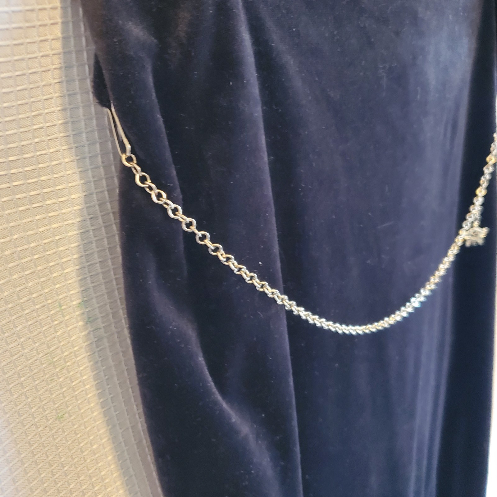 Vintage Amy Byer 90s Velour Black Maxi Pencil Skirt Butterfly Belly Chain Sz M/L