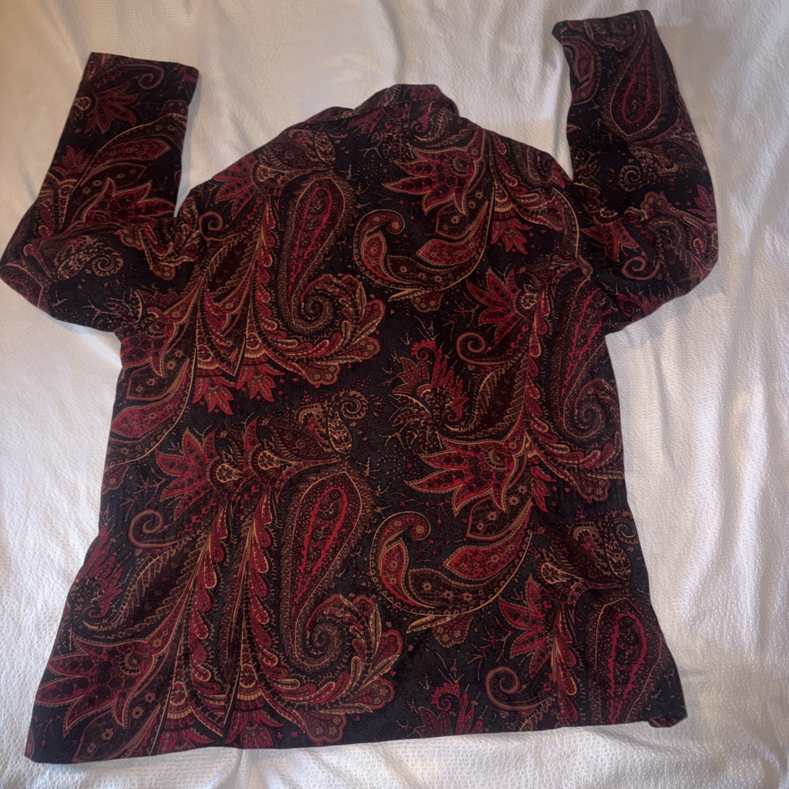 VTG Counterparts Paisley Velour Whimsical Fairy Zip Up Women’s Jacket Size 14