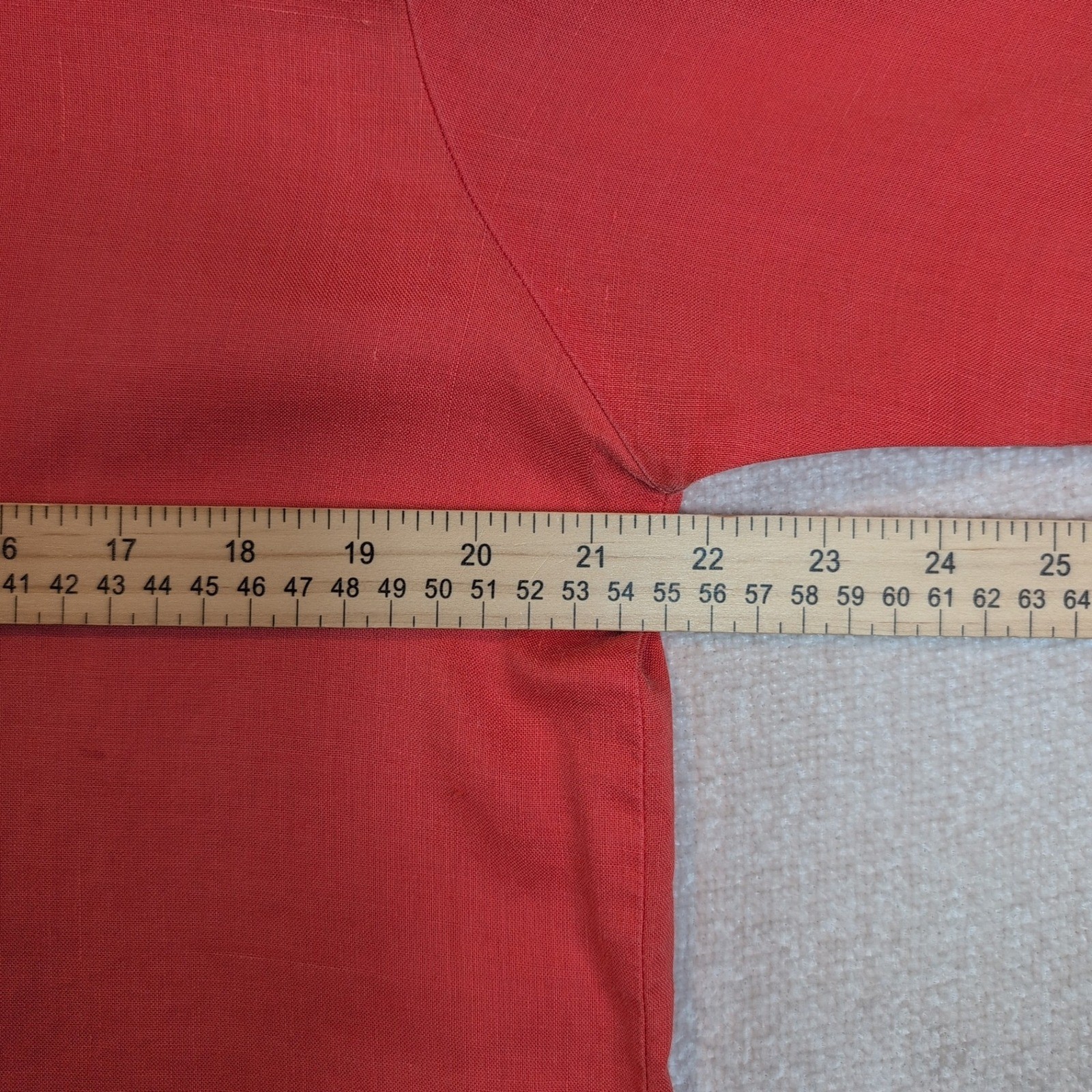 VTG Carlie’s Court Linen Shirt Coral Pink Shoulder Pads Sz 14 Cottagecore Light