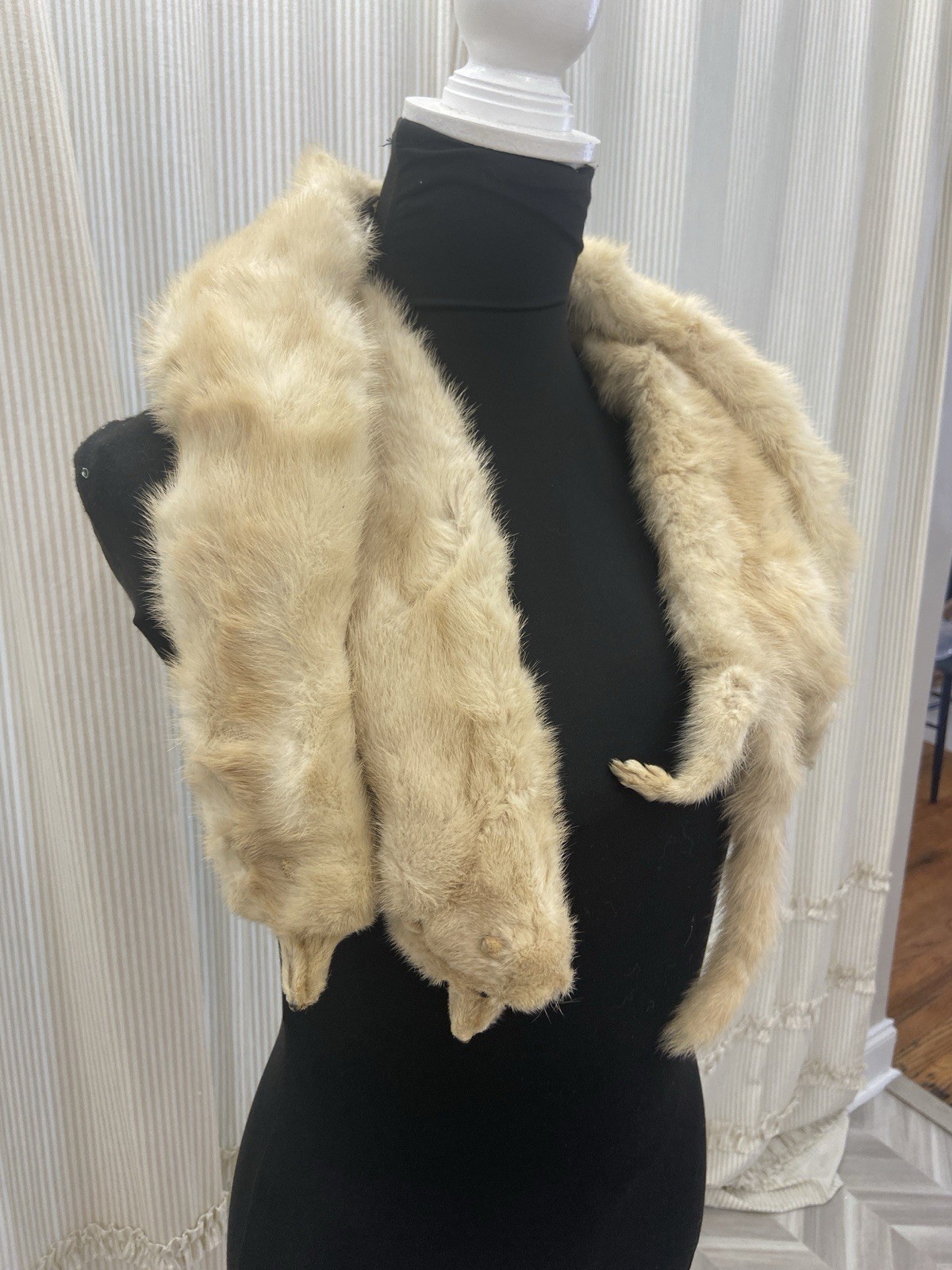 Rare Vintage Tourmaline EMBA Natural Pale Beige Mutation 4 Mink Scarf