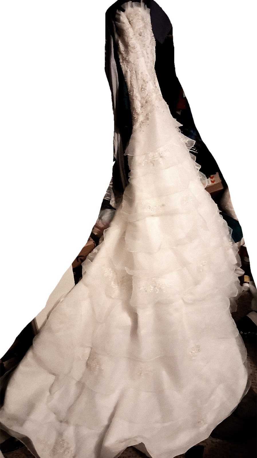 ♡ Oleg Cassini Wedding Dress ♡ Size 16 ♡ Sleeveless with lace and its own train