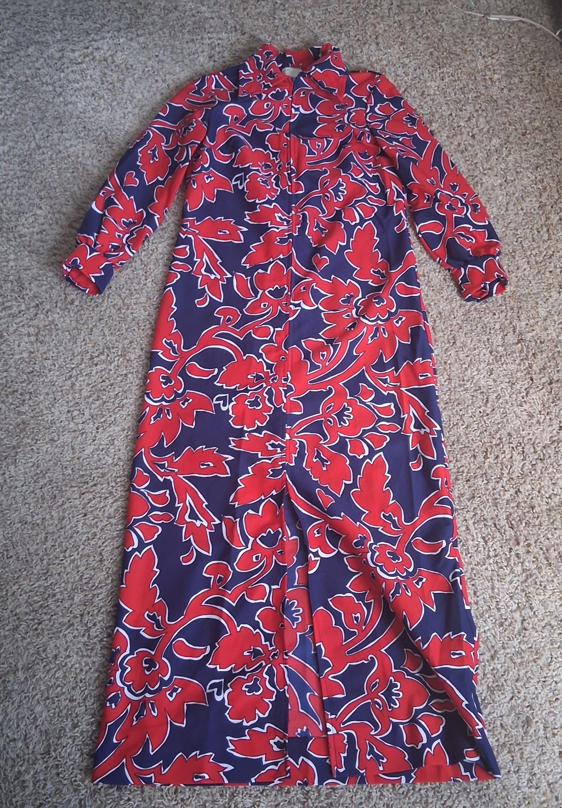 Vintage CONCEPT 70’s SWIRL Mod Psychedelic Floral Hippie Maxi Dress Talon Zip