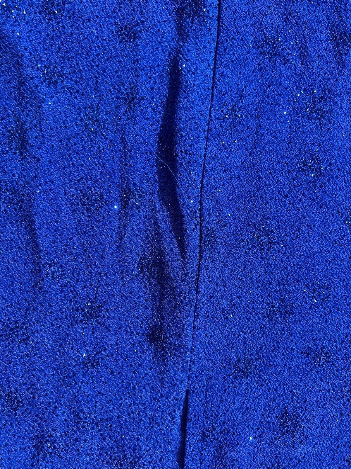 Vtg 1990s Royal Blue Sparkly Slinky Strapless Dress Sz S Byer Too! NWT Defects