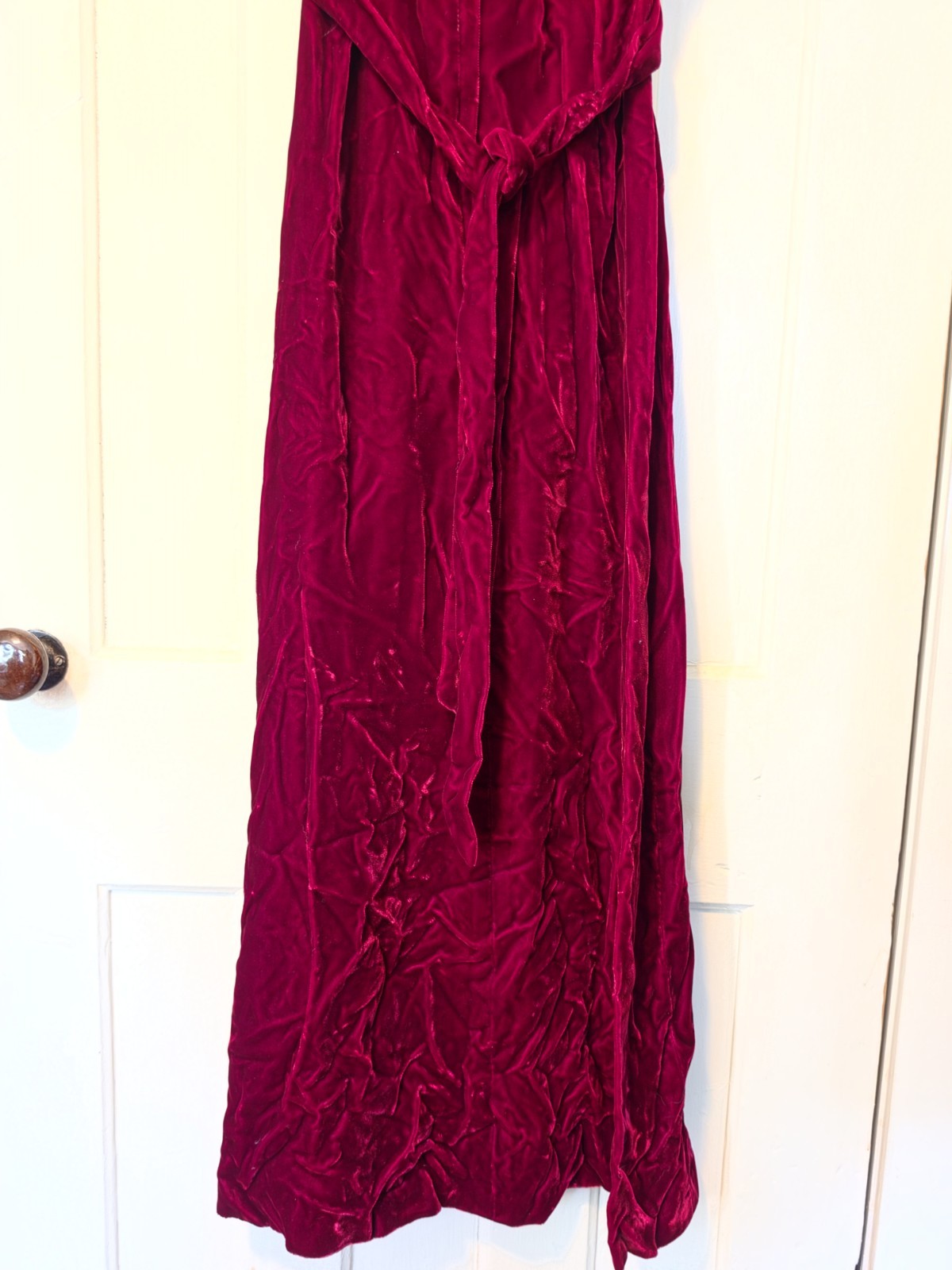 Vintage 70s Burgundy Velvet Dress By International Ladies Garment Workers Union