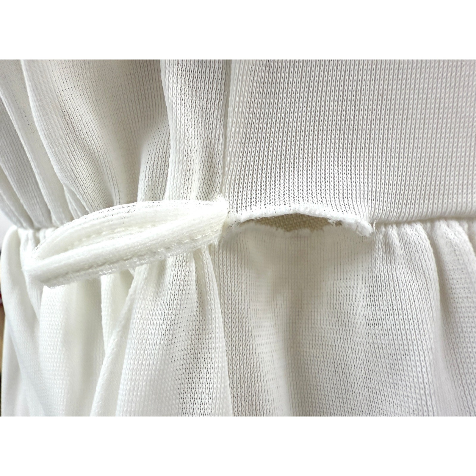VTG 50s MCM Carillon Sheer Nylon Chiffon Nightgown_Robe White Bridal 36 Small