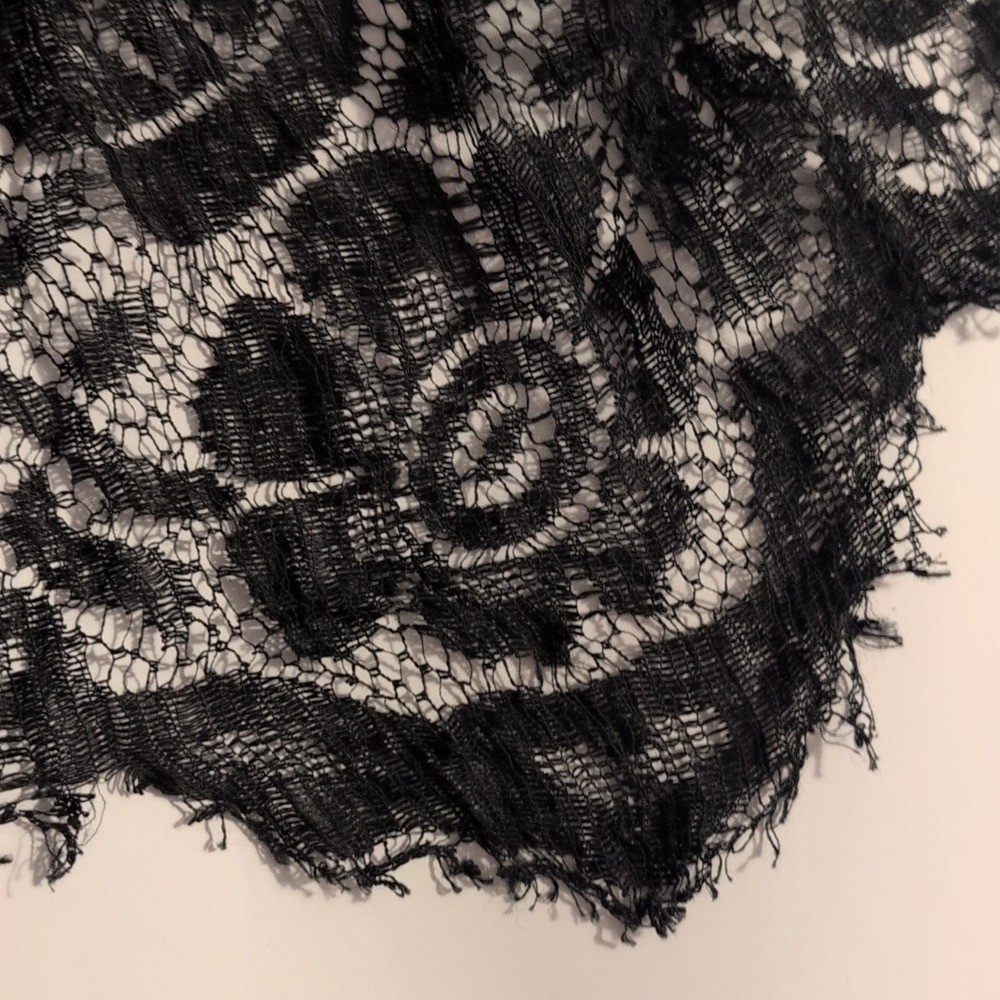 Antique Vintage 1920s Black Floral Lace Pattern Mourning Dress Rare