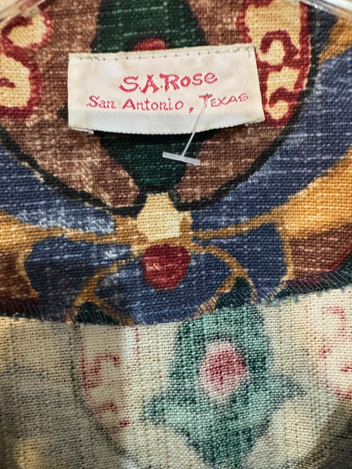 VINTAGE S.A Rose BIG BUTTON CROP FLORAL OVERSIZE JACKET SZ L/XL