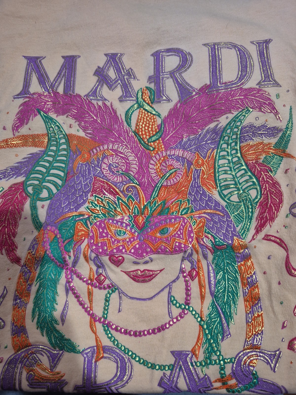 Vintage Anvil Mardi Gras T-shirt Size Medium Women