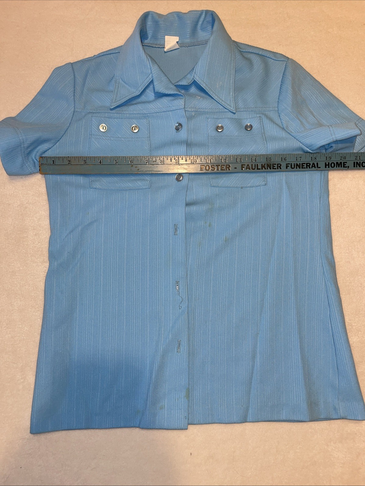 Vintage 60/70s Full Button Pocketed Blouse Pics For Measurements