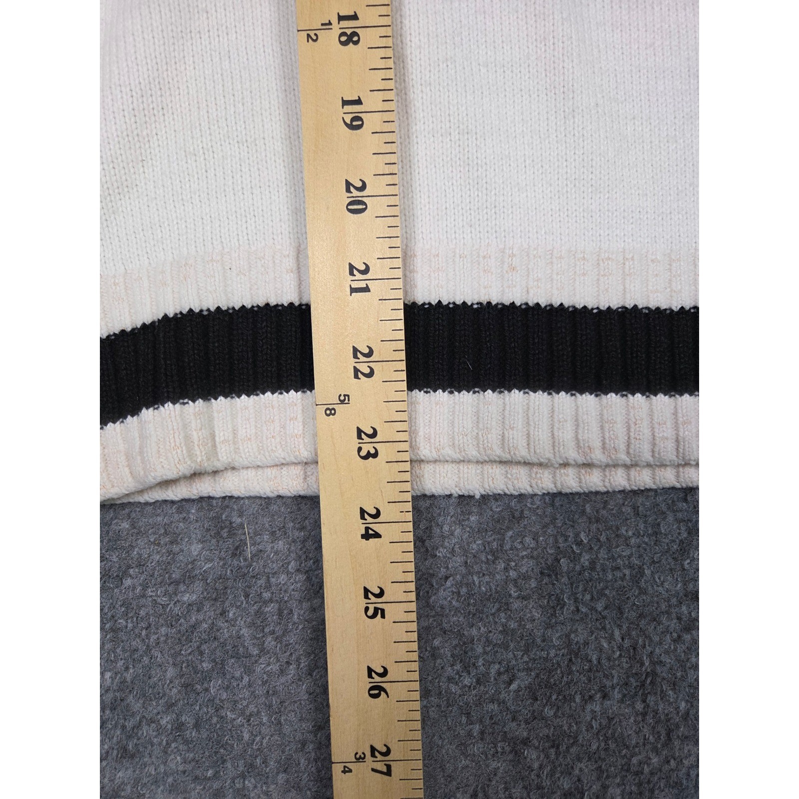 Vintage Kandel Sweater Womens Medium Orange White Pirates 1/4 Zip Knit Striped