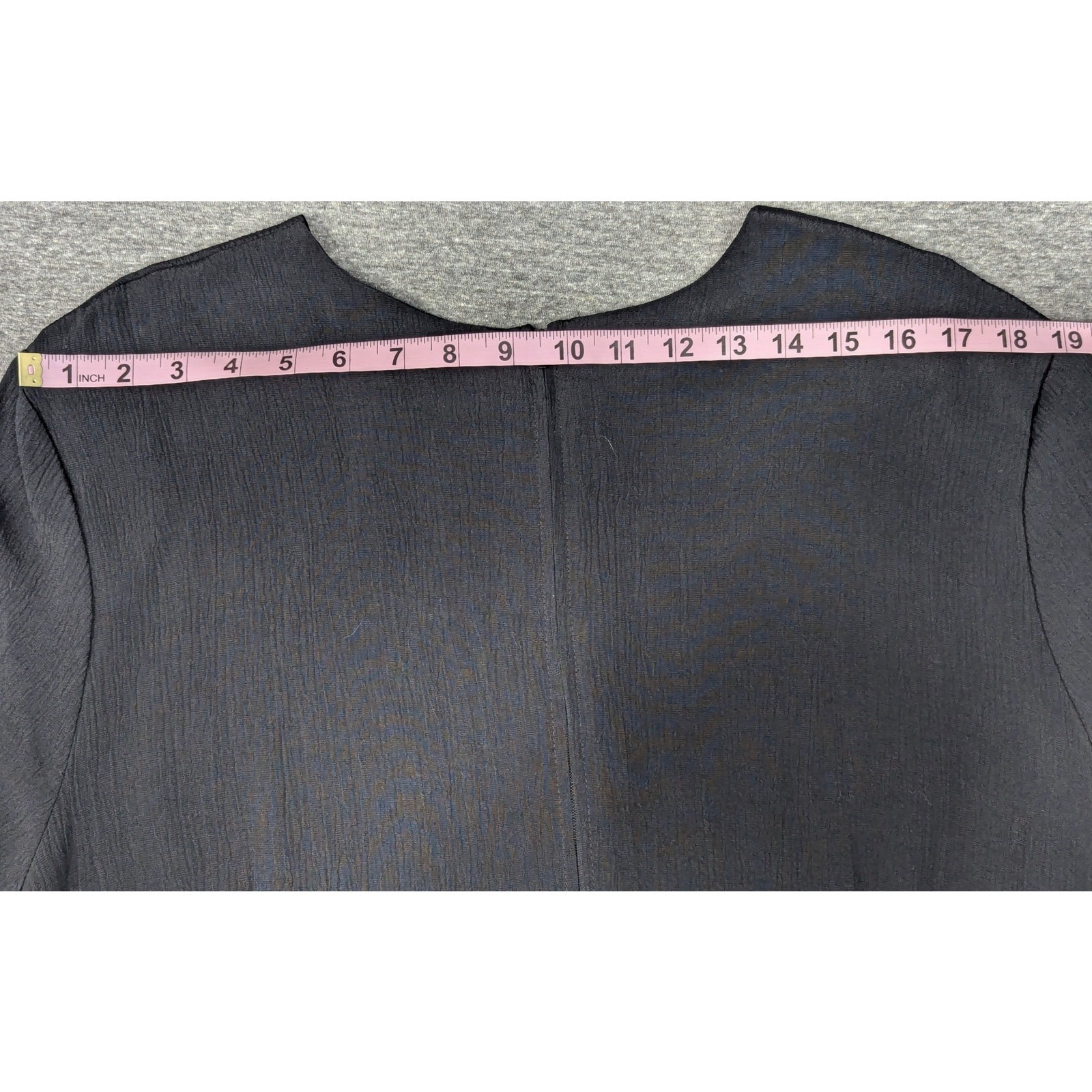 VINTAGE Michael Blake Dress – Black, Flower Detail, Crepe, Zip Back, Long Sleeve