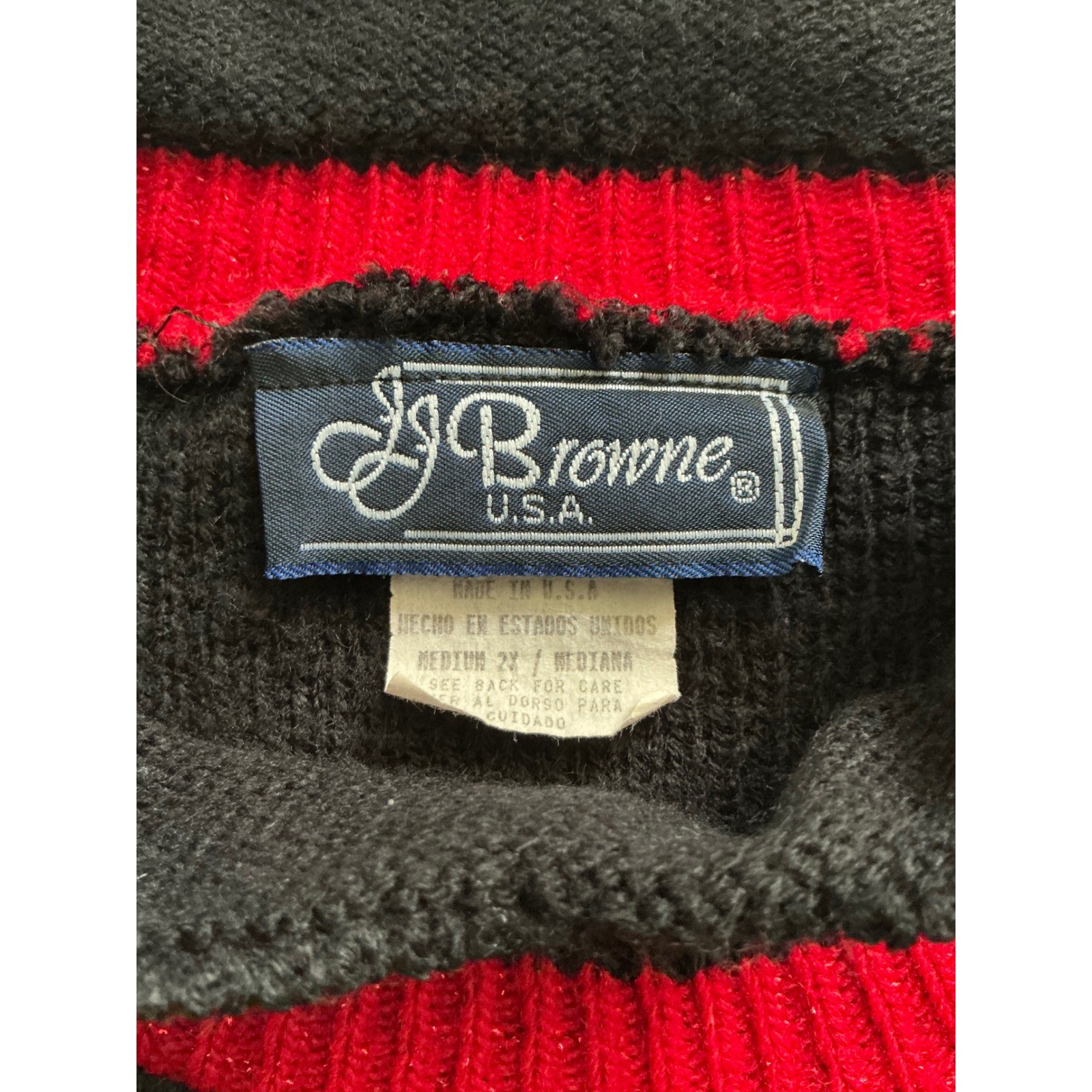 Vintage JJ Browne Betty Boop Christmas Sweater Black Red Knit Pullover Medium 2X