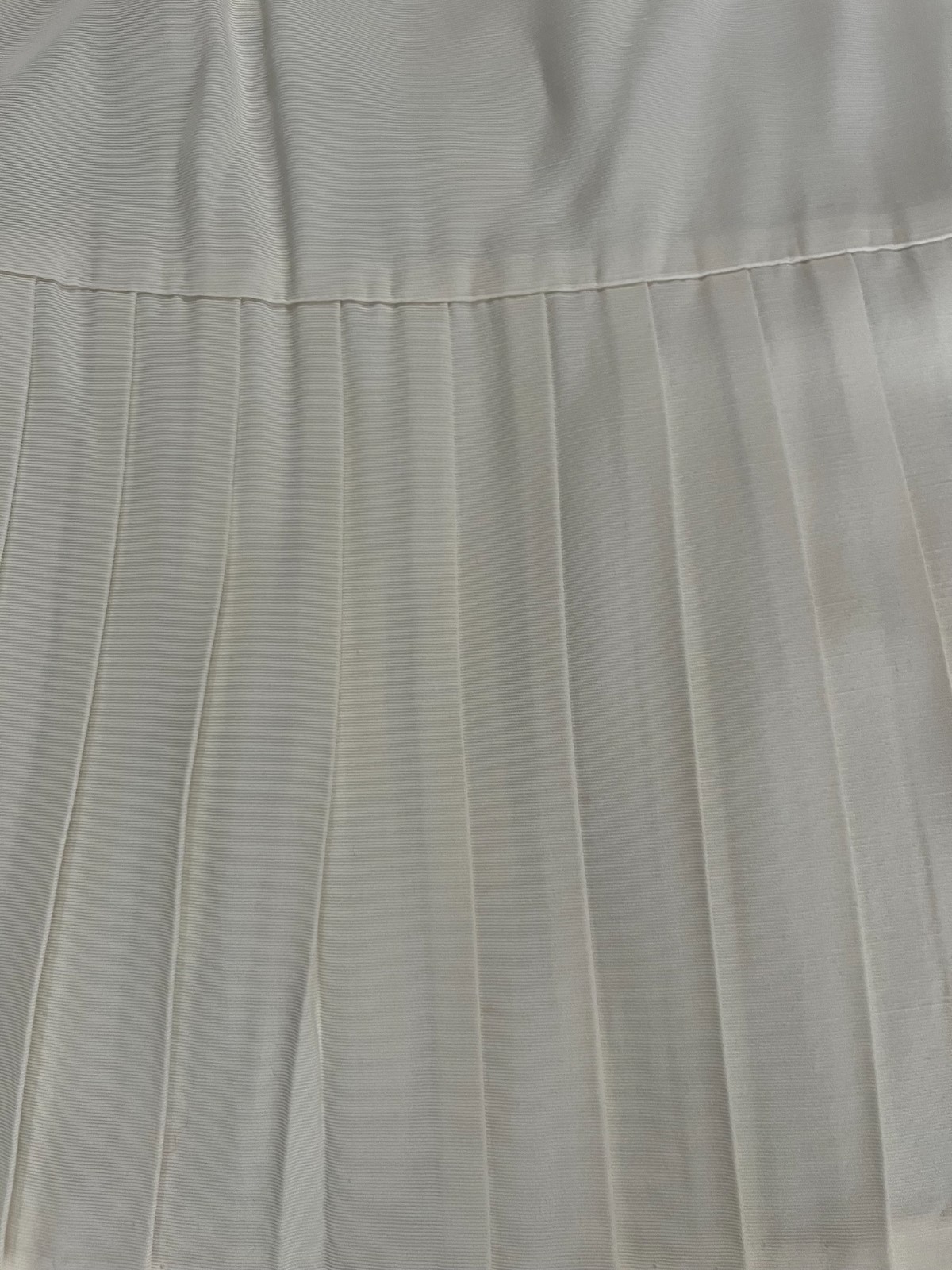 Vintage Pleated Midi Skirt Cream Off White Preppy Academic Size 14