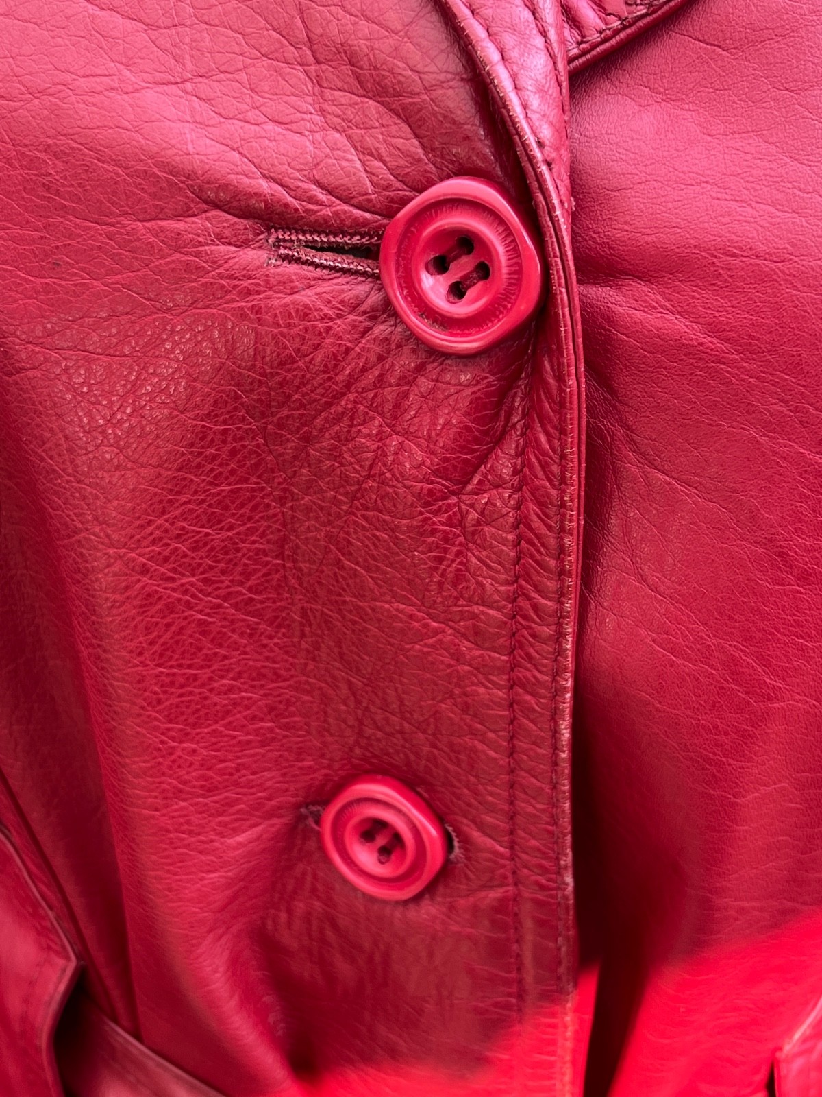 Vintage 70’s Mod Dark Red Women’s Leather Jacket Size Large READ
