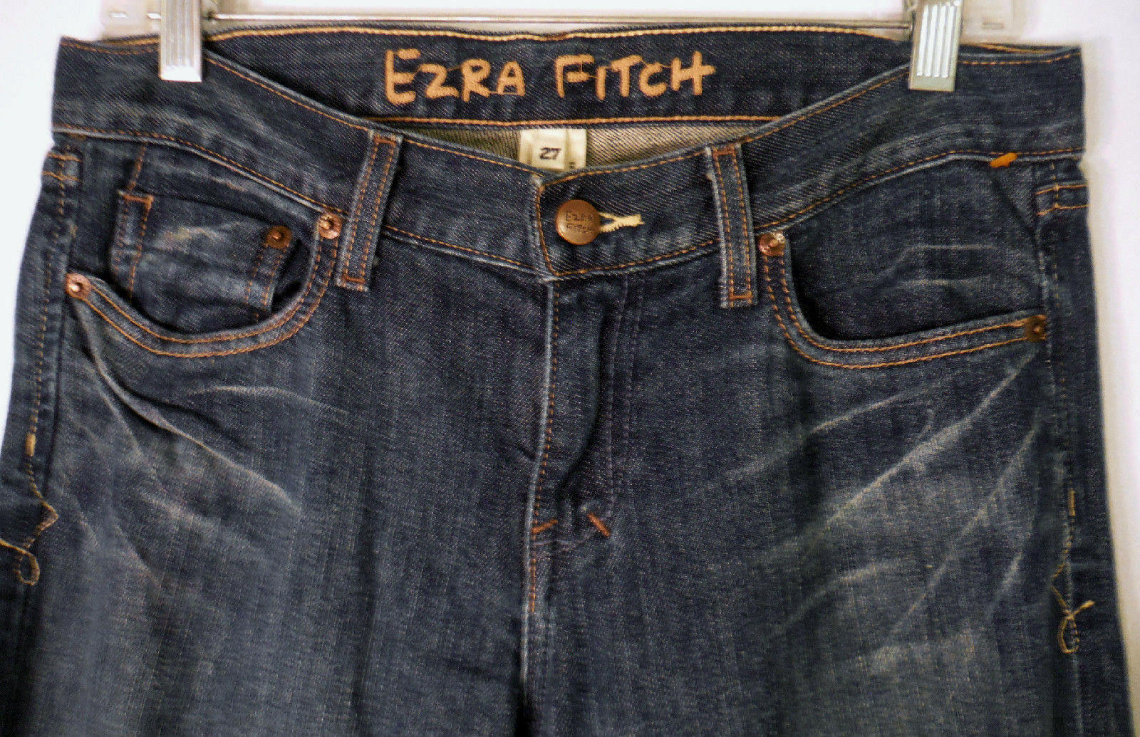 EZRA FITCH Sz 32 x 33 Women’s „Beaten Up Blues” Stretch Jeans Vintage
