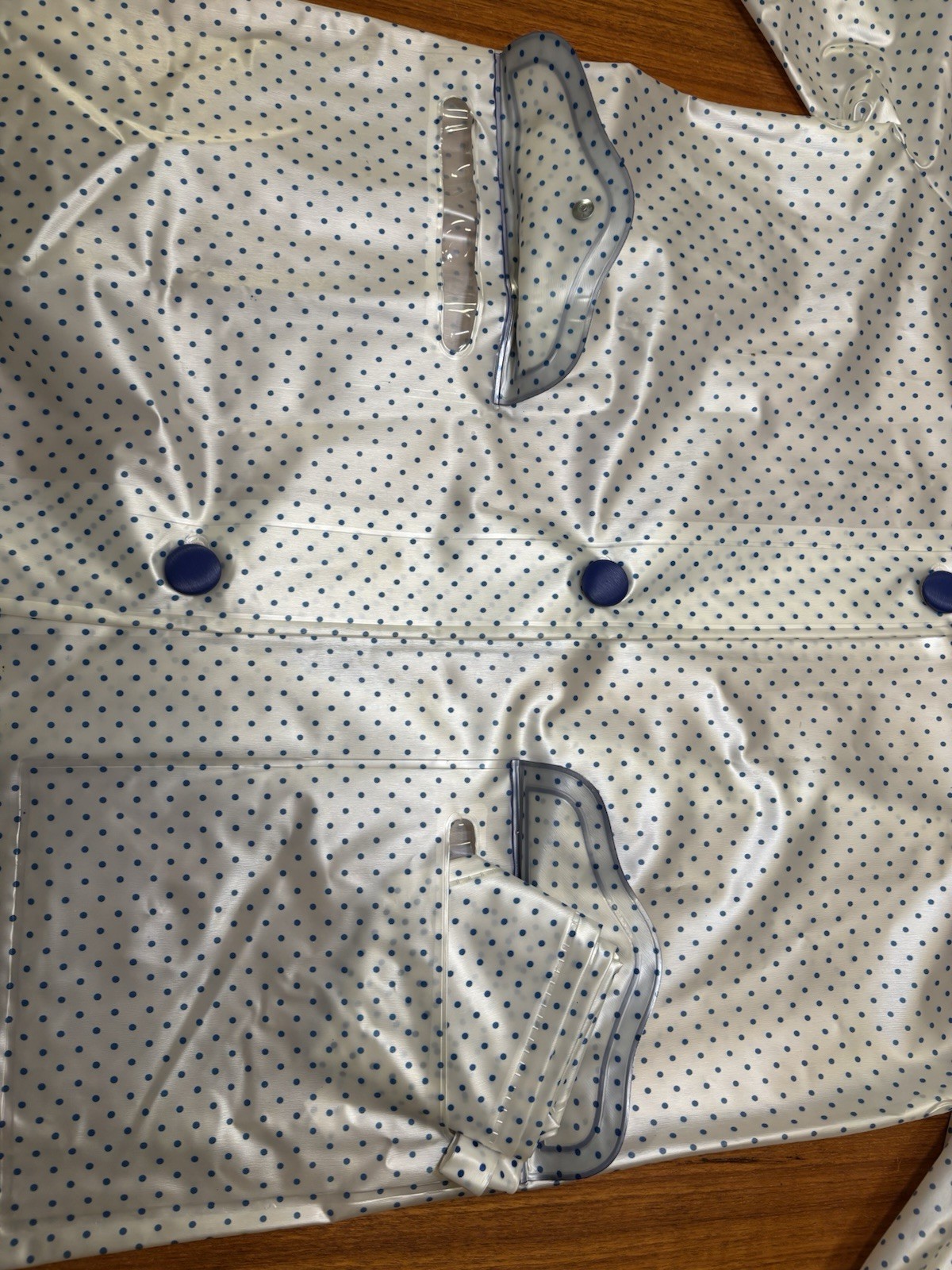 Vtg 60s Atomic Mod Lady Chesterfield Polka Dot Vinyl Raincoat & Cap Set L 14/16