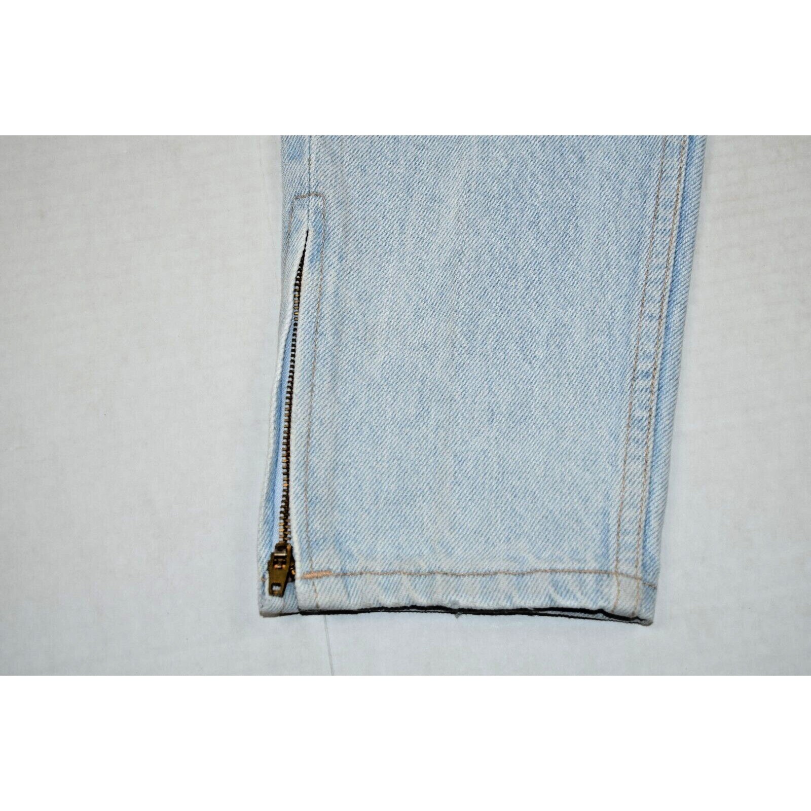 Vintage Guess Jeans Size 28 80s Pale Blue 3 Zip Fly Ankle Made USA
