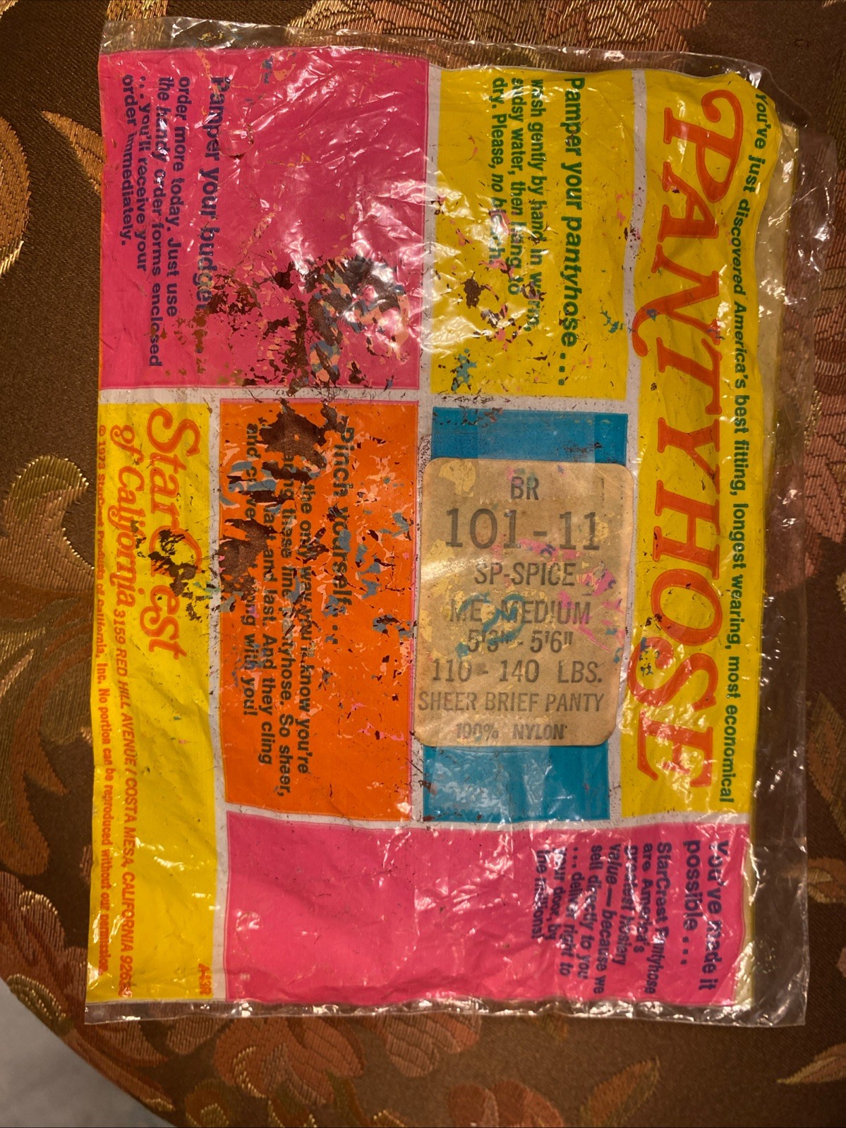 Starcrest Of California NIP VTG 1973 Pantyhose Wom M 110-140 lbs., Color: Spice