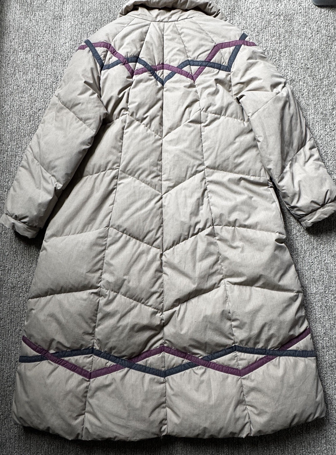 Vintage 70s Puffer Puffy Bubble Down Fill Insulated Long Quilted Coat Womens L