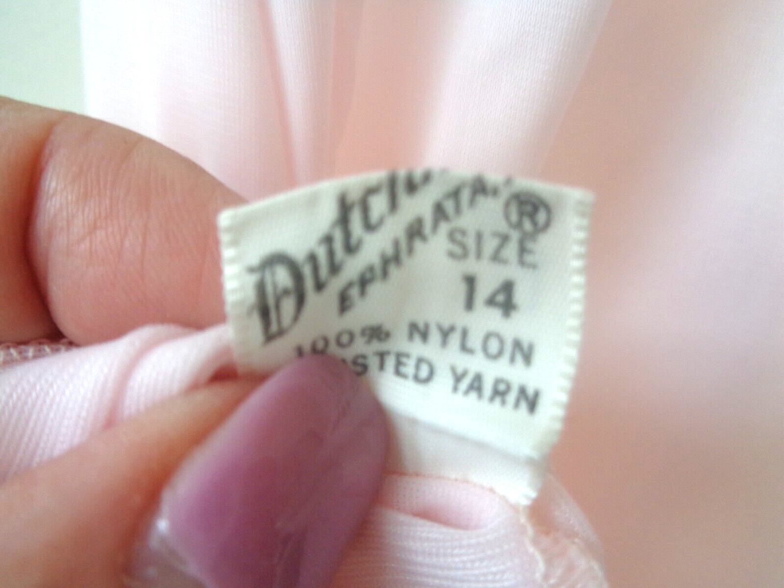 VINTAGE DUTCHMAID NYLON PINK NIGHTGOWN SIZE 14 MADE IN EPHRATA PA USA