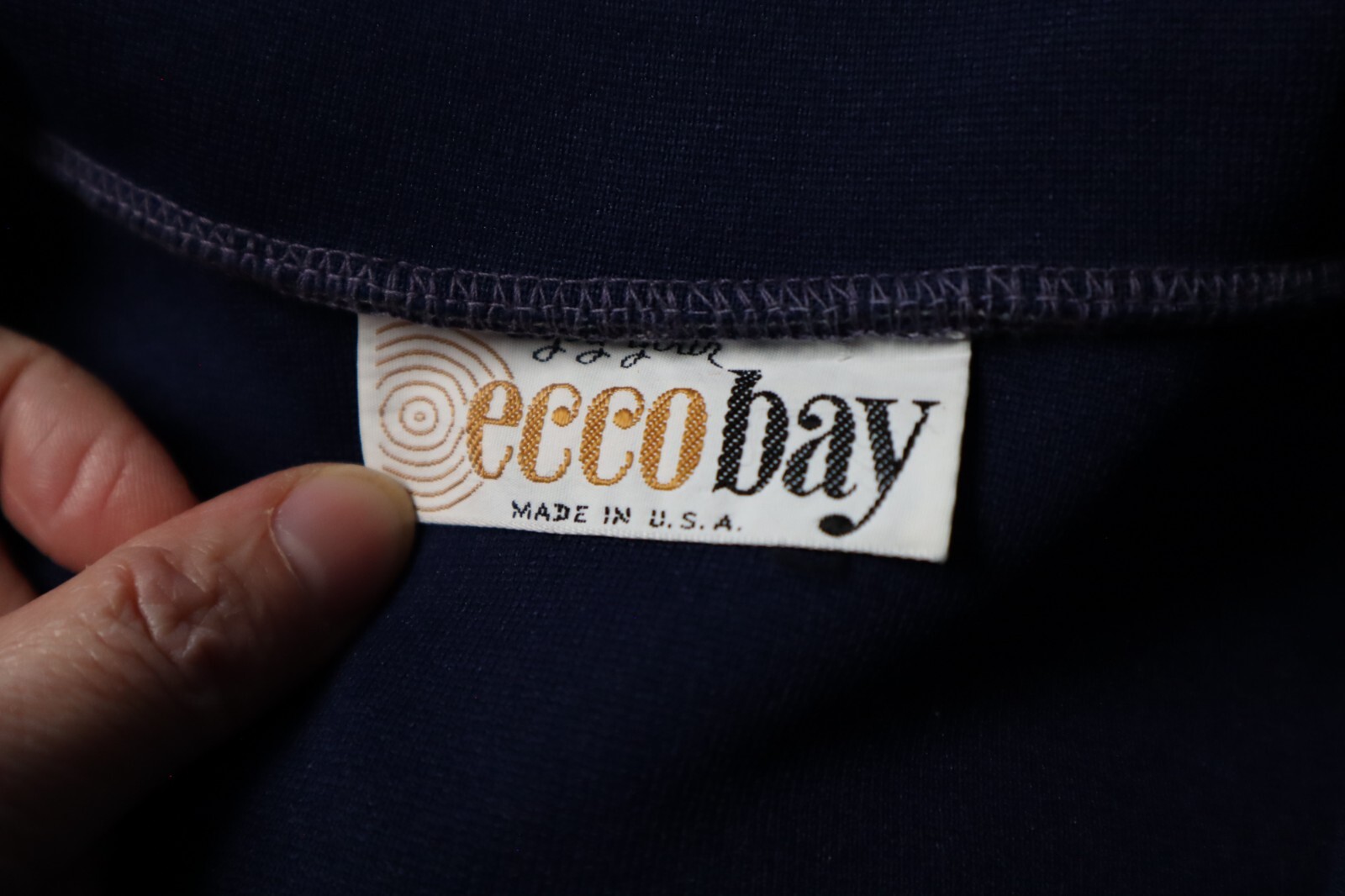 Vintage 70s ECCOBAY womens deep navy blue jacket size 13/14 (check measure) USA