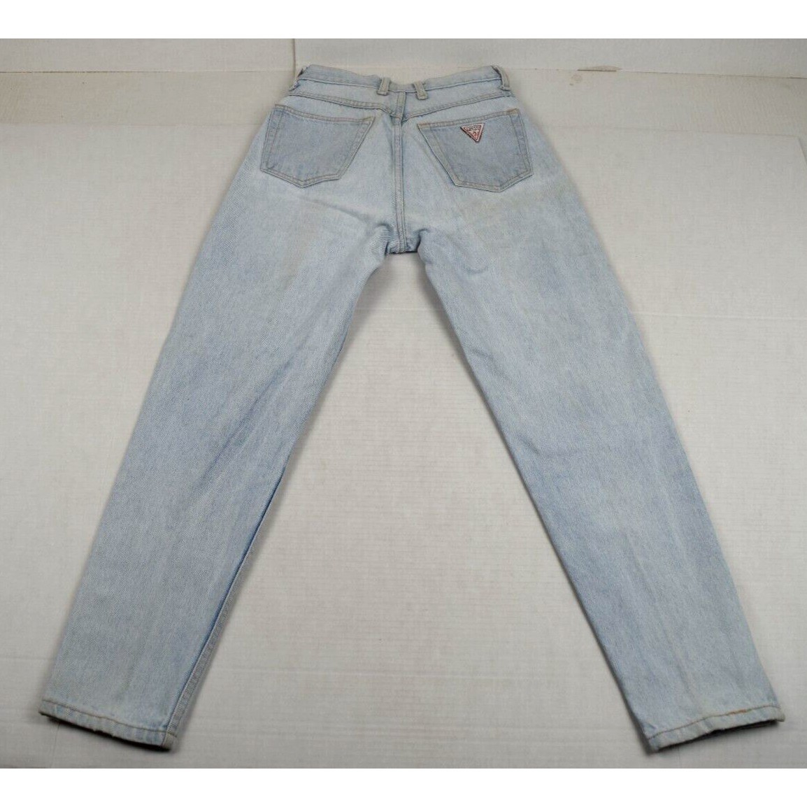 Vintage Guess Jeans Size 28 80s Pale Blue 3 Zip Fly Ankle Made USA