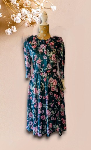NWT TABBY OF CALIFORNIA PRAIRIE Dress Sz 6 Petite Pink Green Floral Cottagecore