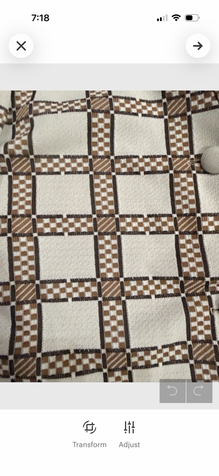 Vintage 1970s 3 Piece Leisure Suit Womens Knit Beige Brown Plaid Large 12-14