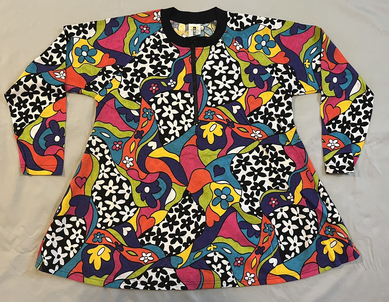 Vintage Go Go Dress Flower Power 70’s Style Traffic Jam Medium
