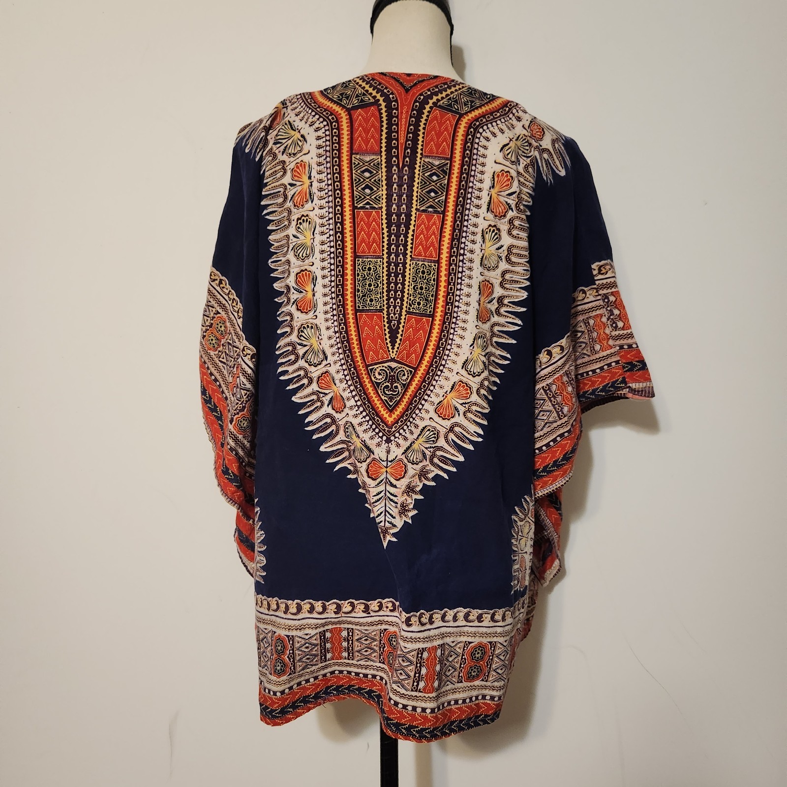 True Vintage 60s 70s Cotton Angel Wing Dashiki Hippy Pullover Top