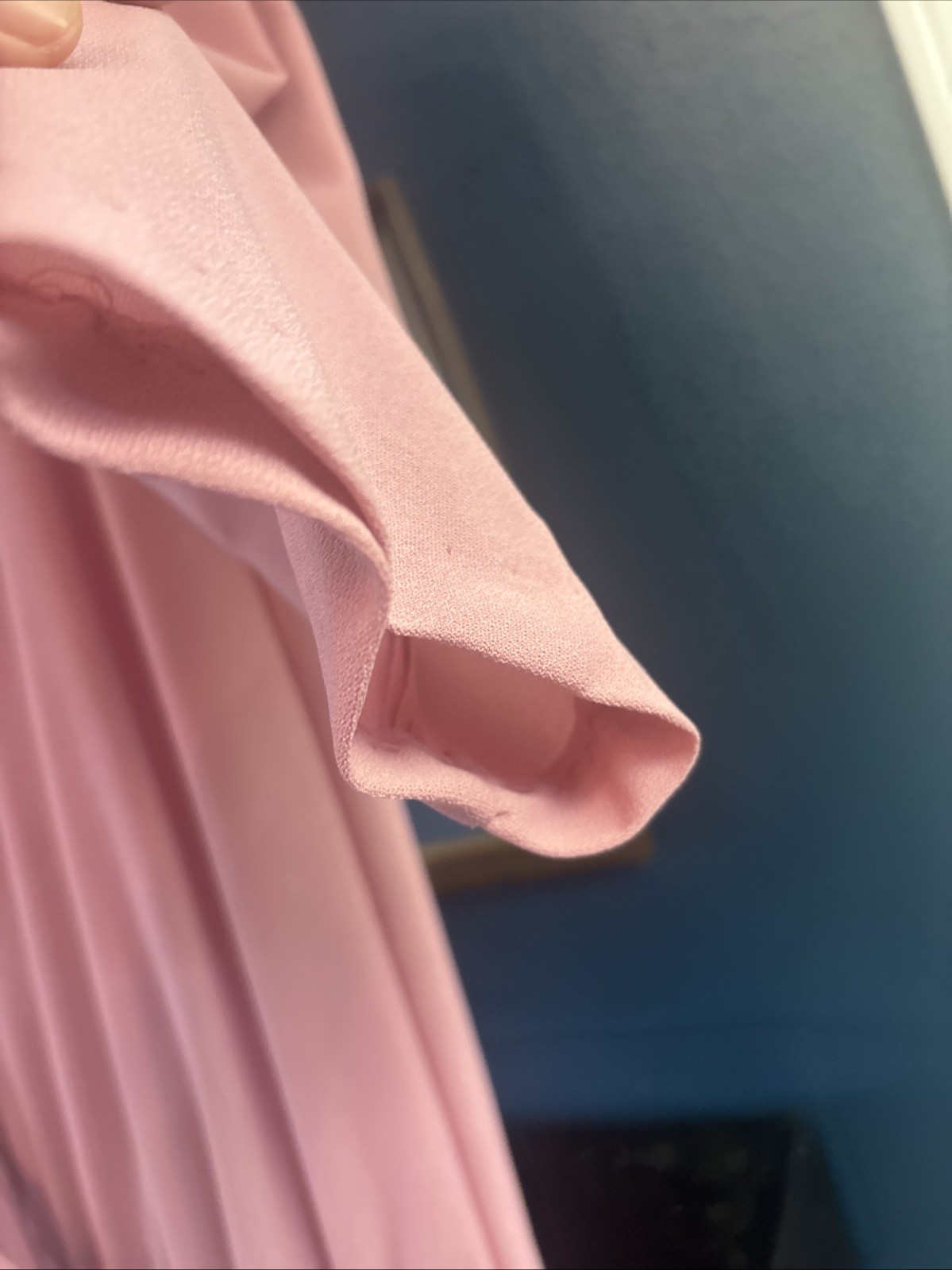 WOMENS VINTAGE SIZE 9-10 MAUVE PINK ROSE PLEATED 3/4 SLEEVE DROP WAIST DRESS