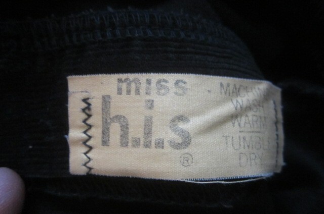 Vintage Women’s Size 25 – 26″ Waist Black Corduroy MISS H.I.S. Bell Bottom Pants