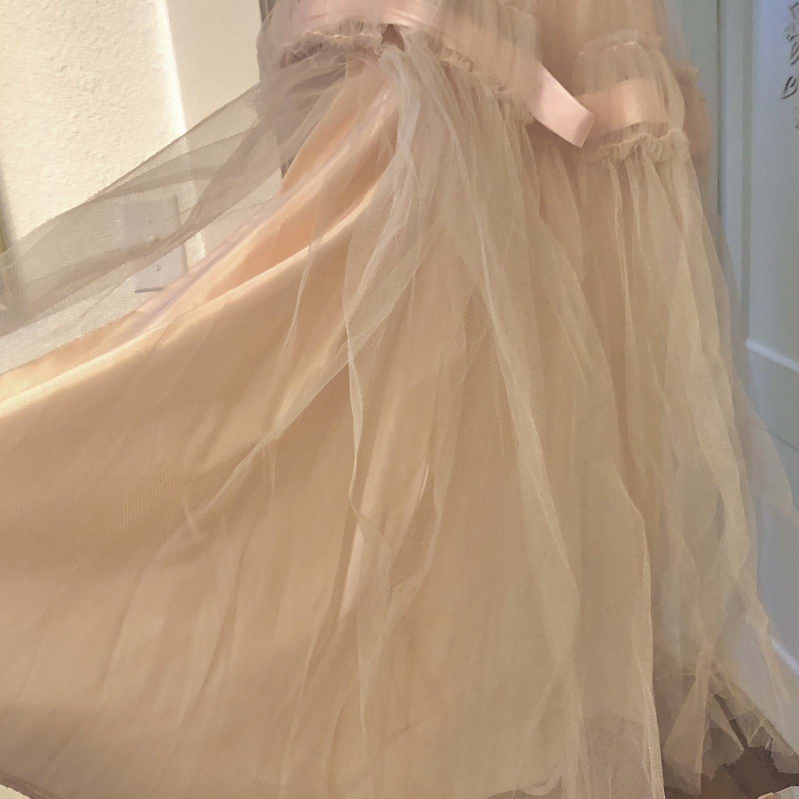 Vintage 50s Prom Party Dress XS Pink Acetate Tulle Net Overlay Sweetheart Read