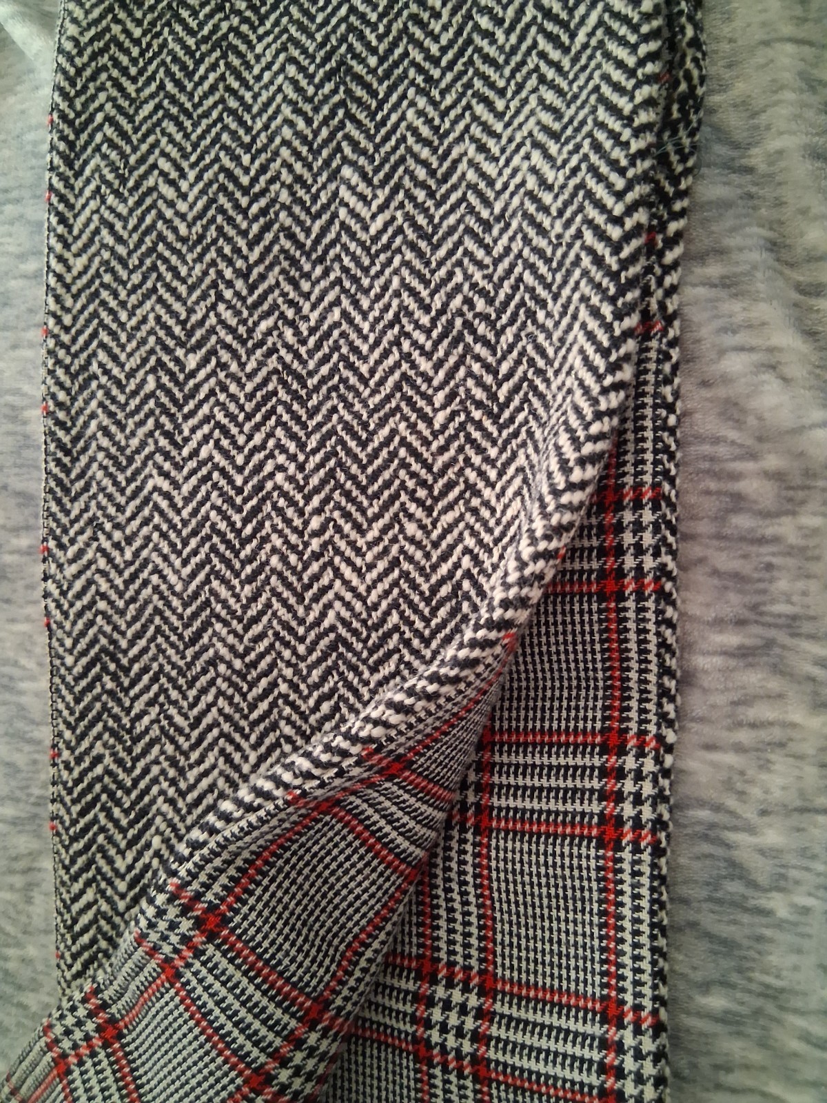 Vintage Plaid Tweed/Wool Dress 60s/70s American Couture Belted w/ Matching Scarf