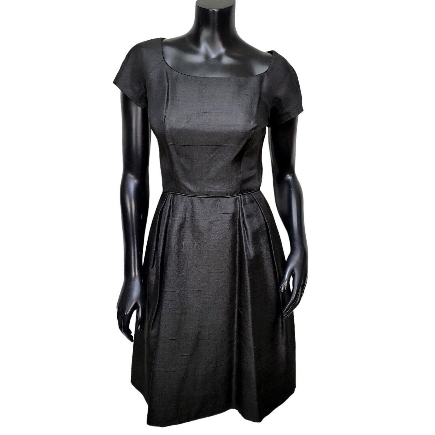 Vintage 60s Handmade Black Cocktail Dress A Line Mod Mad Men Party Womens S