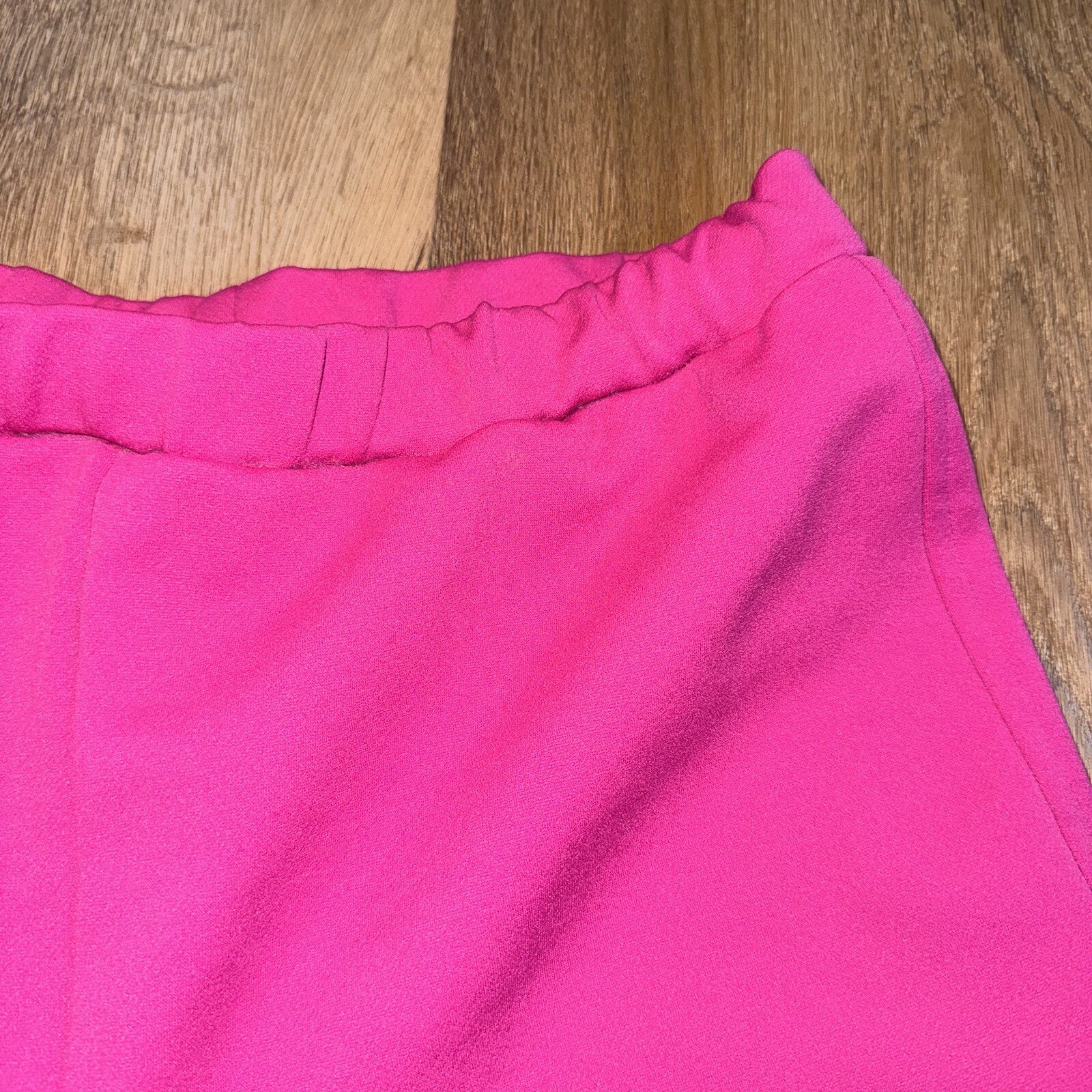 Vintage 60s 70s Bell Bottom Pants Womens 18 Pink Wide Leg Polyester Disco Hippie
