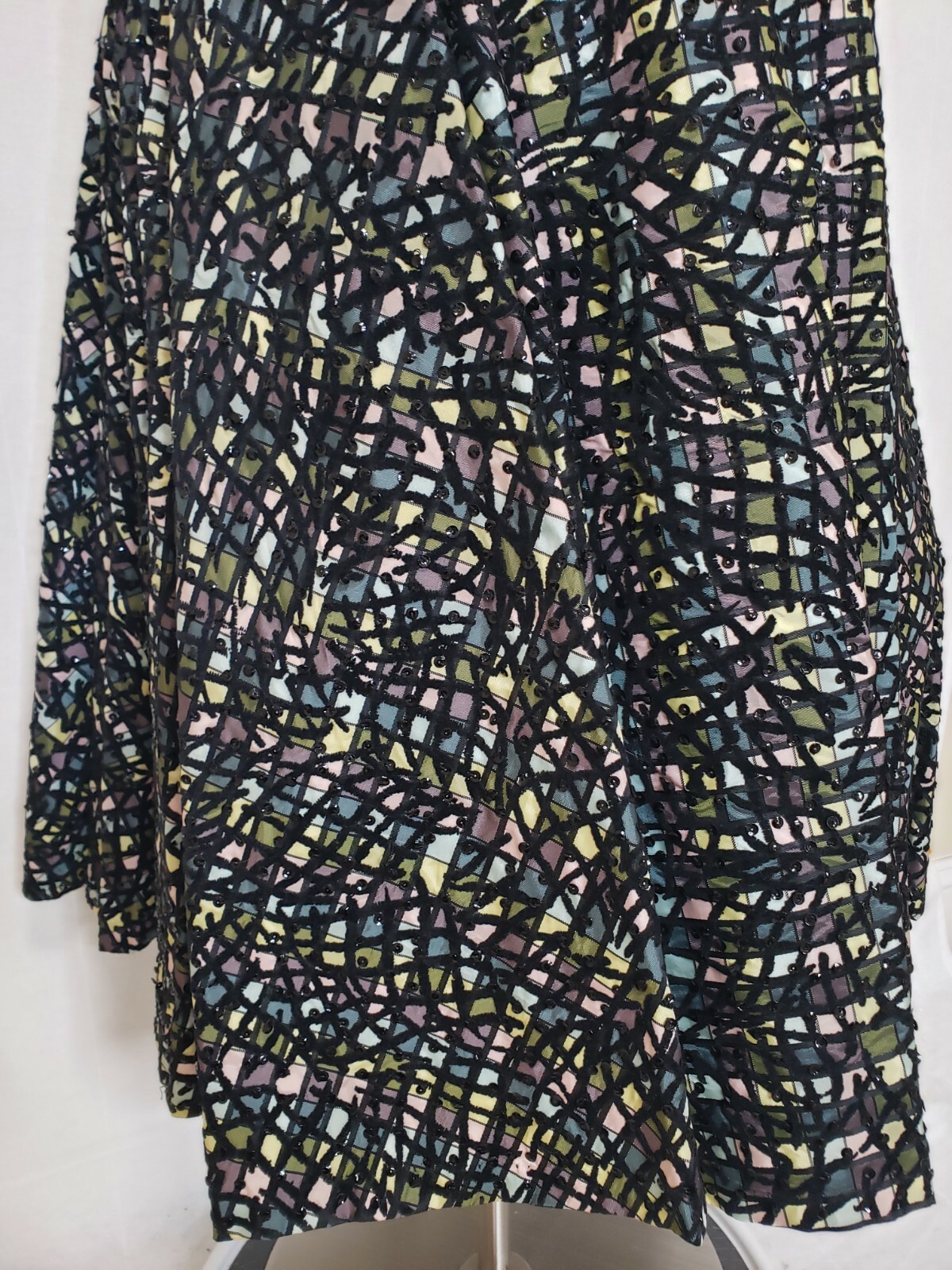 Vintage 50s Atomic Joe Davidson Originals Circle Skirt MidCentury Flocked