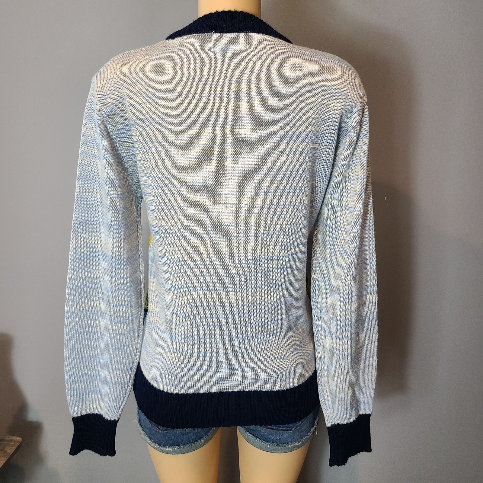 Vintage 70s Sailboat Sunset Sweater Coastal Size Large Nautical Granola Beach