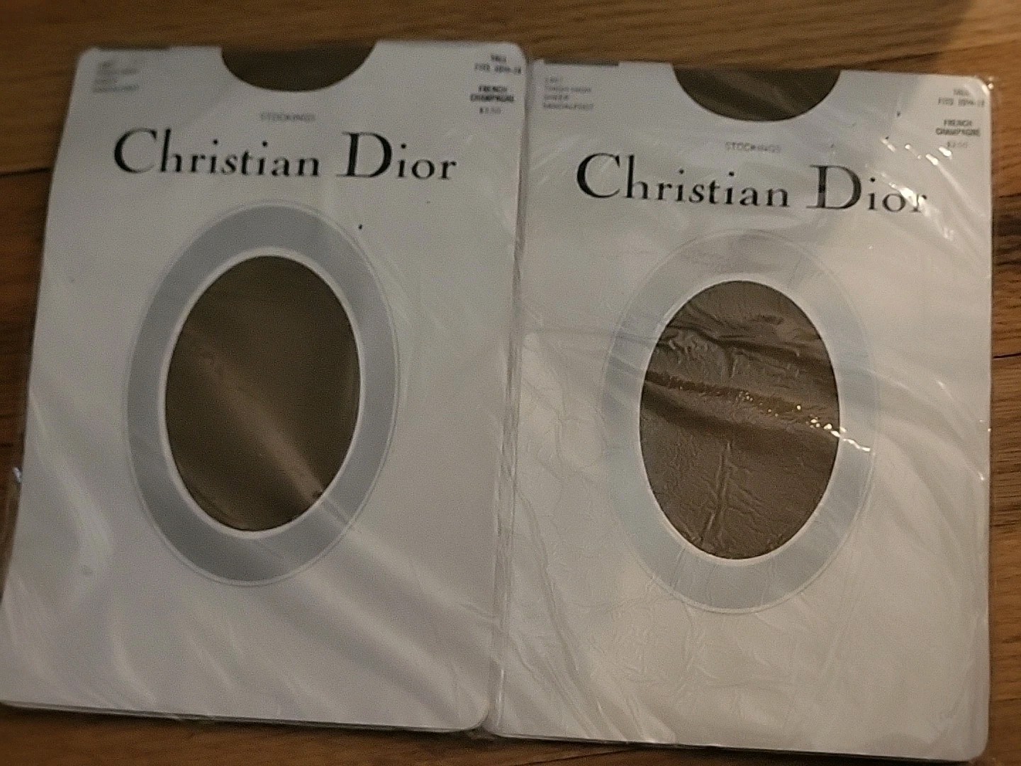2 Pair Vintage Christian Dior Thigh Highs Pantyhose 1467 Size tall 10 1/2-11