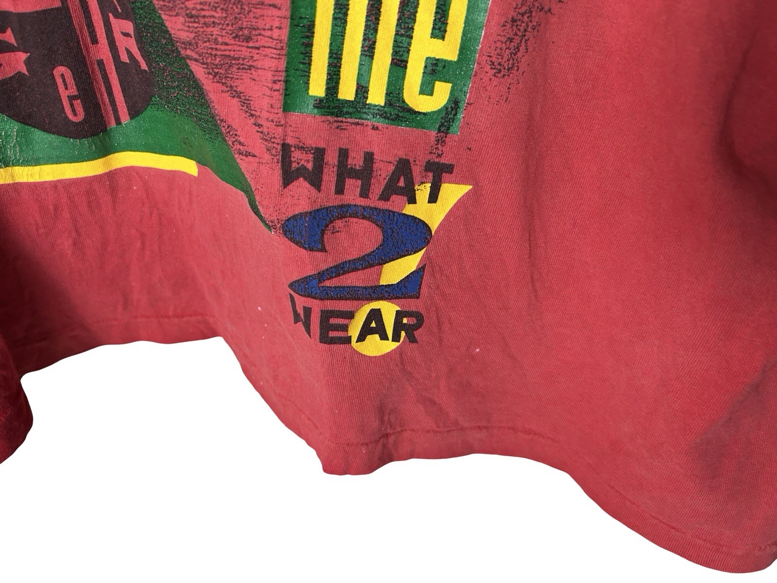 90s Memphis Style Crop Graphic T-shirt Sz L/XL Nobody Tells Me What To Wear READ