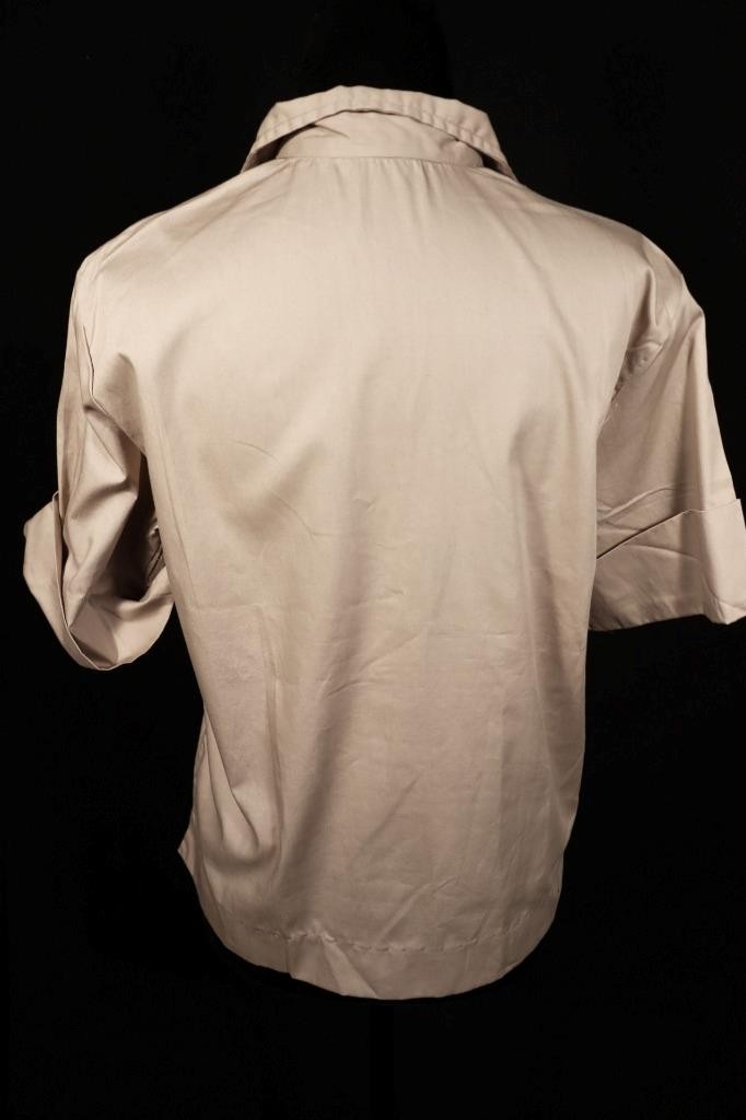 Vintage Deadstock 1950’s Lt Brown Cotton Blouse Size Medium Excellent Condition