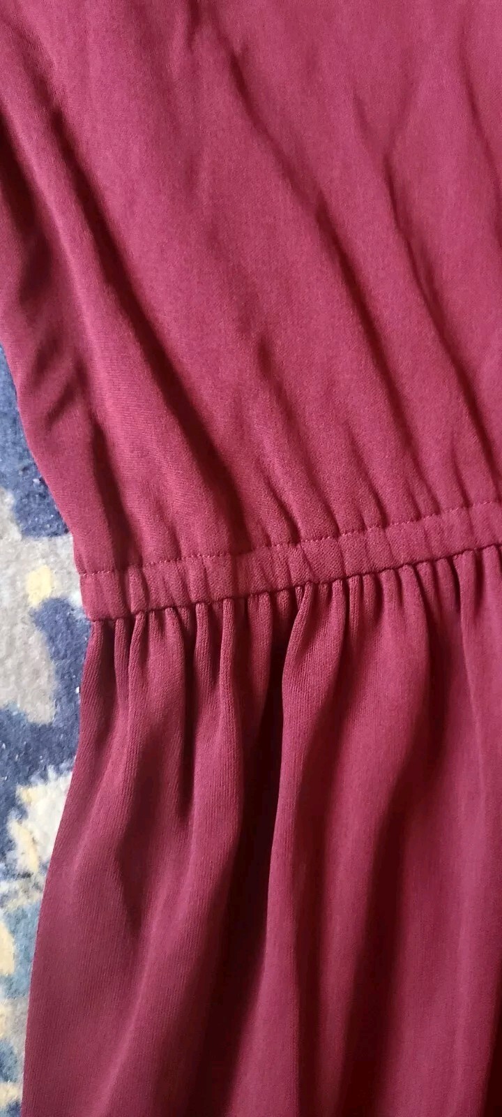 Vintage Union Made Bead Detail 100% Rayon Burgundy Women’s Size 10