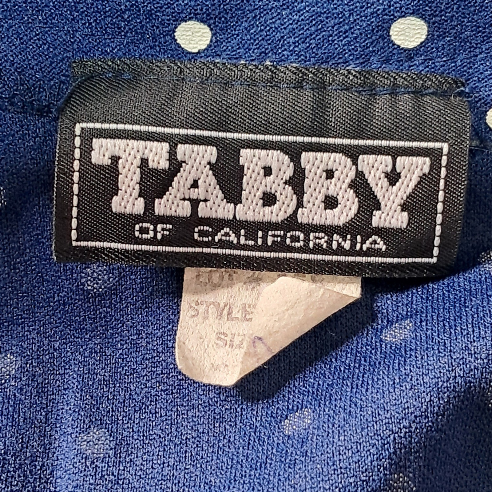 Vintage Polka Dot Mini Dress Womens Size 10 Navy Blue Ruffle Tabby of California
