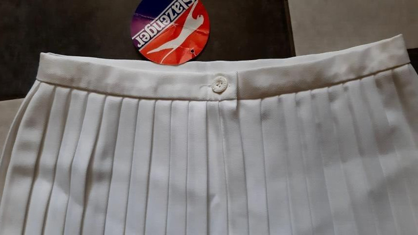 Vintage 80s SLAZENGER SportsWear White Skirt Tennis It-46 GB-14 Fr-42