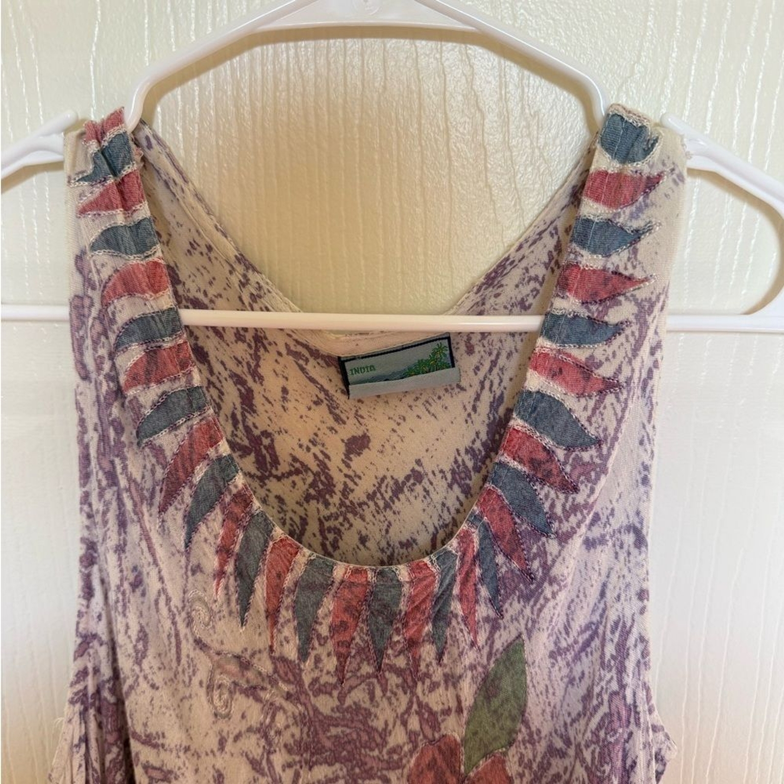 India Boutique Vintage Y2K Art to Wear Peace Sign Asymmetrical Midi Dress Large