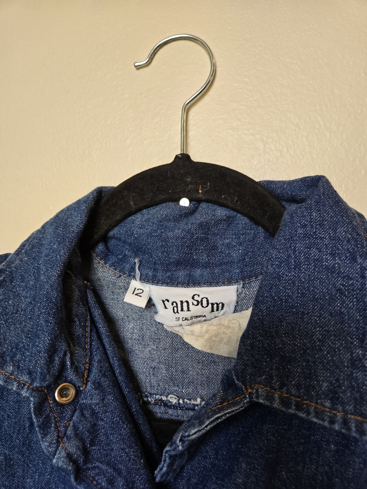 Vintage Womens Dark Denim Dress Sz 12 80s 90s Midi Western Normcore