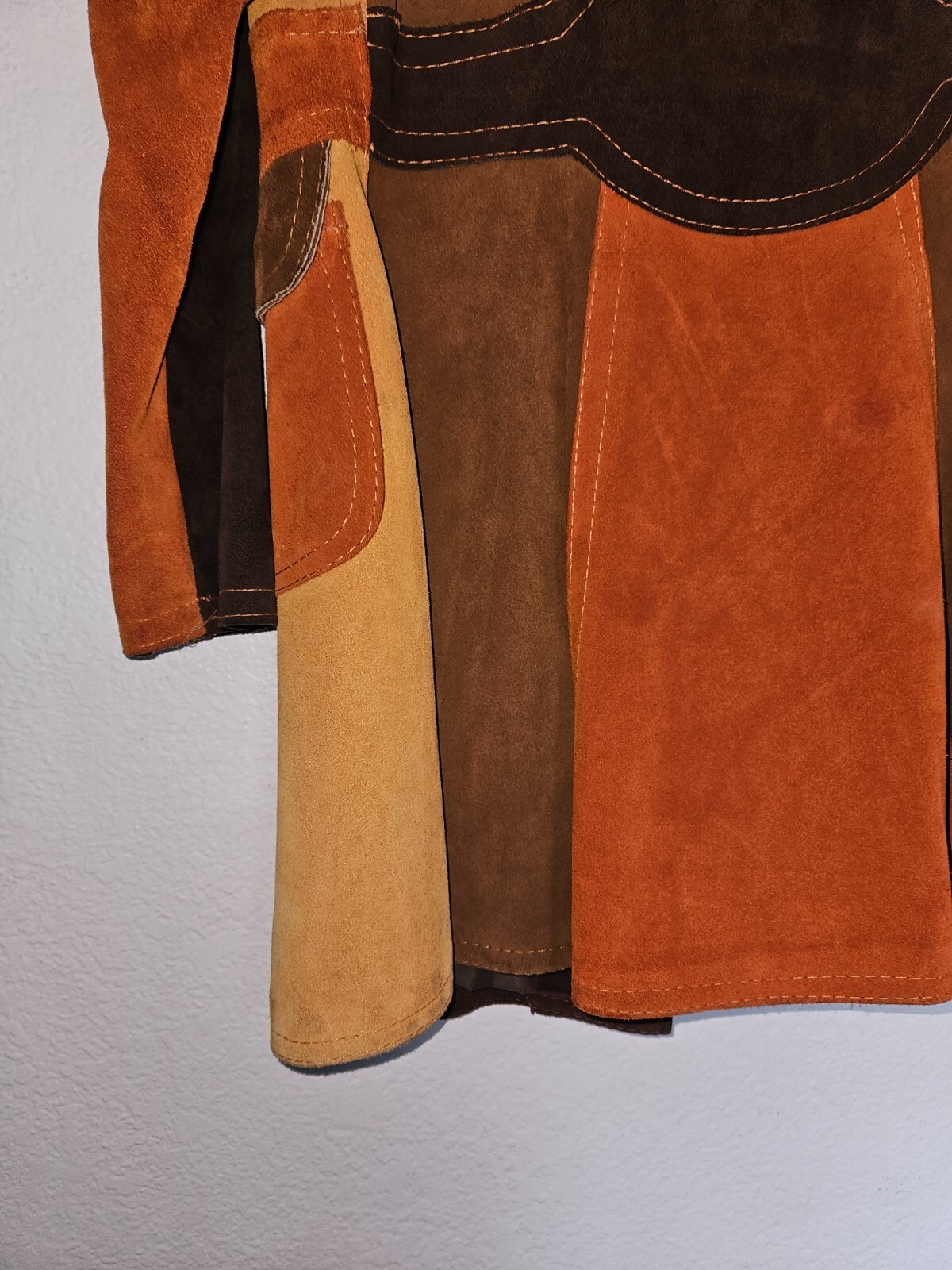 Vintage Gassy Jack Patchwork Suede Jacket Small Brown Orange Coat 70s Vancouver